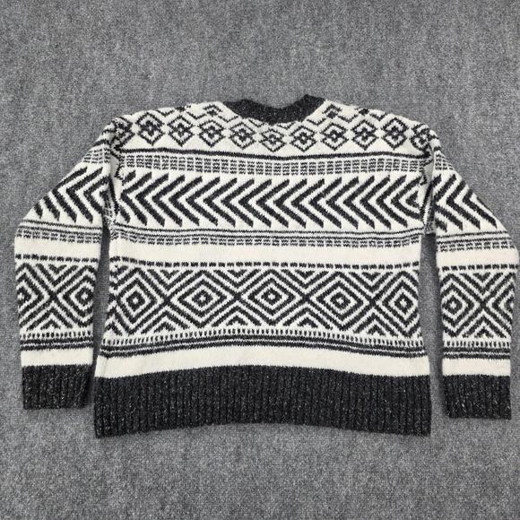 Lucky Brand Sweater Womens Medium Geometric Atzec Crewneck Pullover Soft Knit - Picture 3 of 16